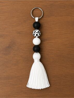 Tassel Keychain/ Wristlet with Silicone Beads | Customizable